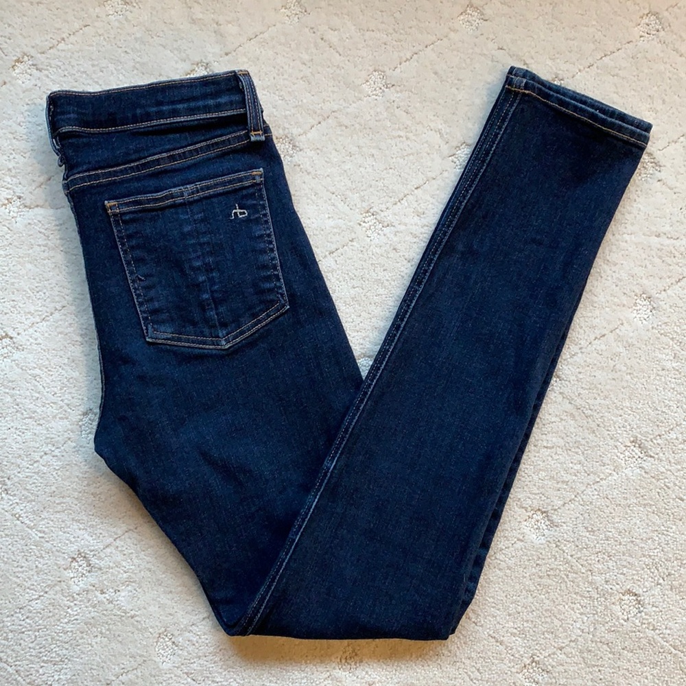 Rag & Bone Jean high rise skinny Size 28 Dark Wash Basic Stretch Jean Super Soft